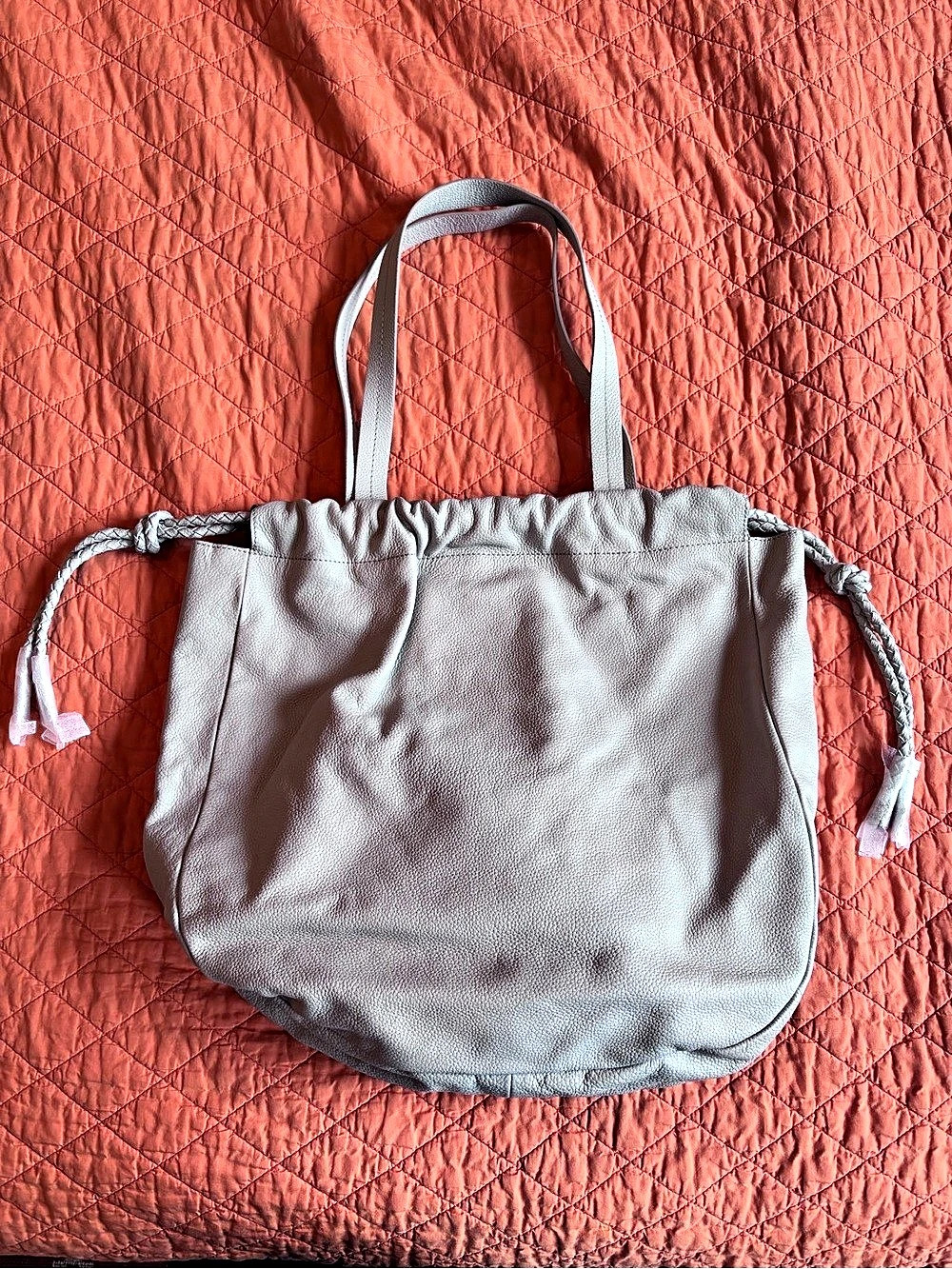 Anthropologie Peyton Leather Tote Ecru Stone 100% Leather